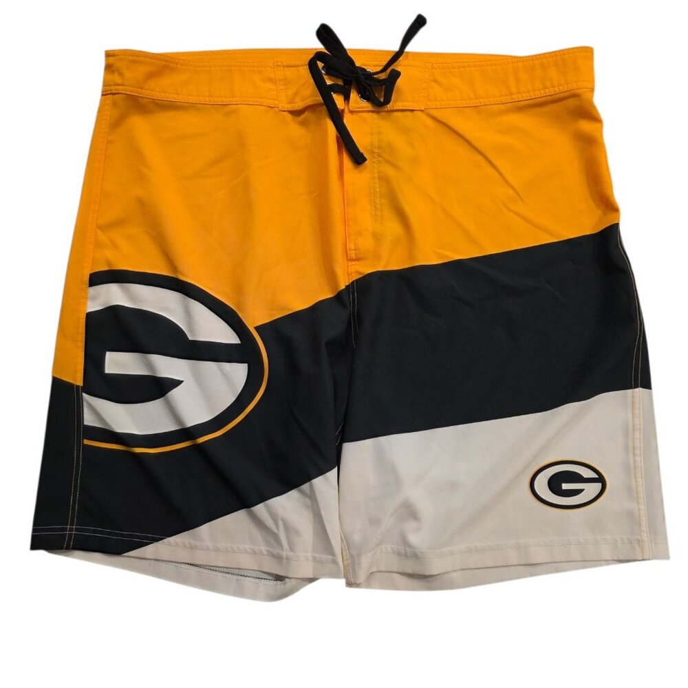 Green Bay‎ Packers Boardshorts NFL Team Apparel Swim Shorts Yellow Mens 38 NEW I